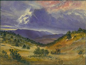 Mount Carmel, 1872 (wc a tužka na papíře)